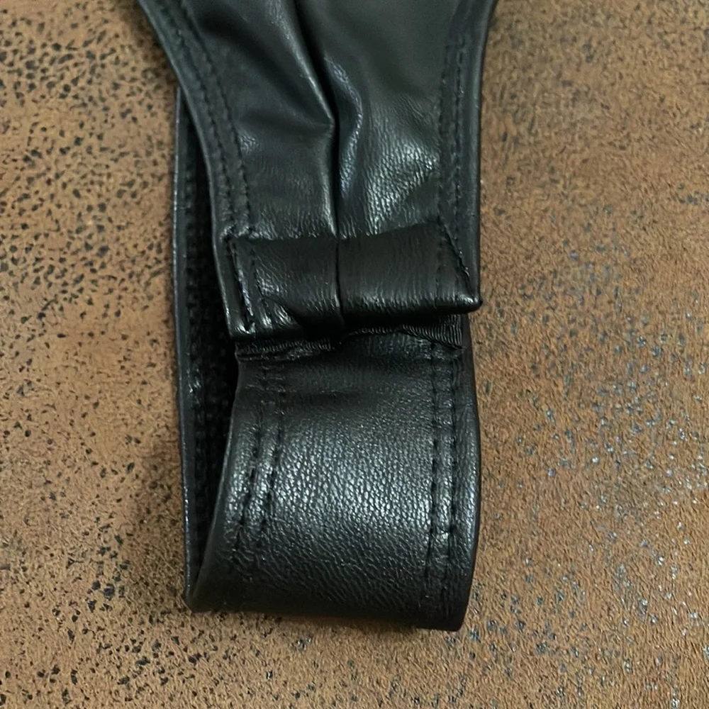 NWT Black Faux Leather Iris Bodysuit - Picture 8 of 12